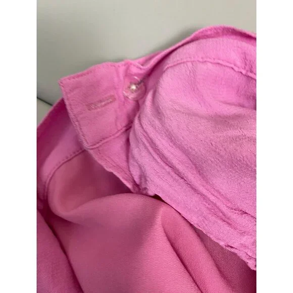 American Eagle Side Tie Wrap Midi Skirt Pink Women Large Barbie High Low Lined - Picture 9 of 12